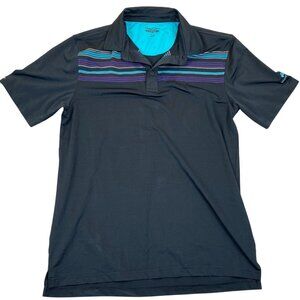 Straight Down Mens Polo Shirt Size XL Striped Black Short Sleeve Casual Classic